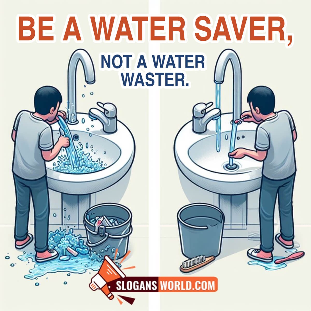 Be A Water Saver, Not A Water Waster.